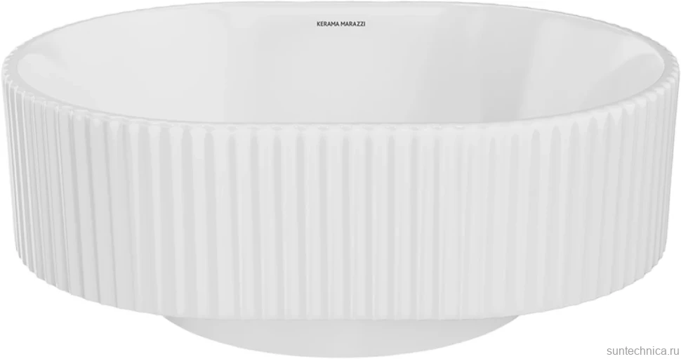 Накладная раковина KERAMA MARAZZI Vento 51 глянцевая белая, овальная, с 1 отверстием под смеситель