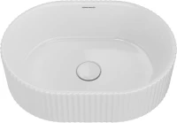 Накладная раковина KERAMA MARAZZI Vento 51 глянцевая белая, овальная, с 1 отверстием под смеситель