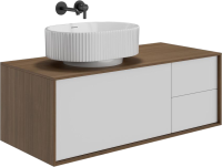 Накладная раковина KERAMA MARAZZI Vento 51 глянцевая белая, овальная, с 1 отверстием под смеситель