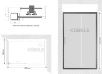 Душевой уголок Kubele DE019 R-CLN-BR 110х90 см, профиль бронза