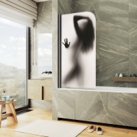Шторка на ванну Maybahglass MGV-929-ФП015-6 70 см, профиль черный