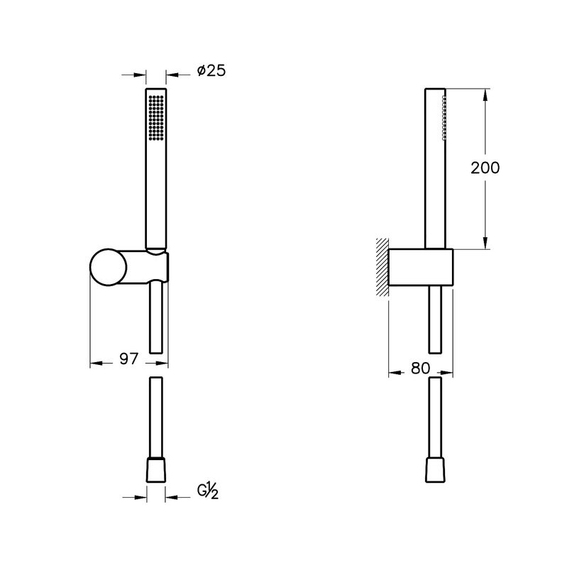 Душевой гарнитур VitrA Origin A45543 хром