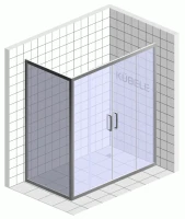 Душевой уголок Kubele DE019 R4-MAT-MT 200х70 см, профиль матовый хром