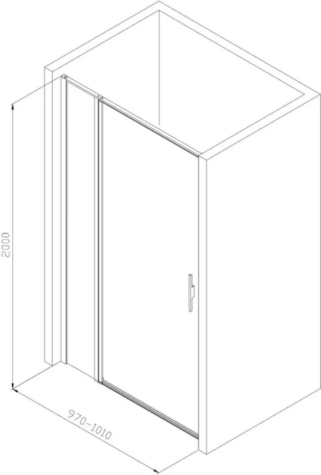 Душевая дверь в нишу Allen Brau Priority 3.31028.00 100 см, профиль хром, стекло прозрачное Optiwhite