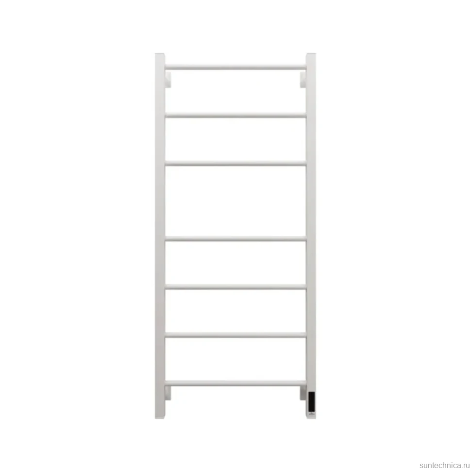 Полотенцесушитель электрический Grota Costa 530х1200 RAL9016 EL 120x55 см, подключение справа, слева, скрытое подключение справа, матовый белый, лесенка, из стали