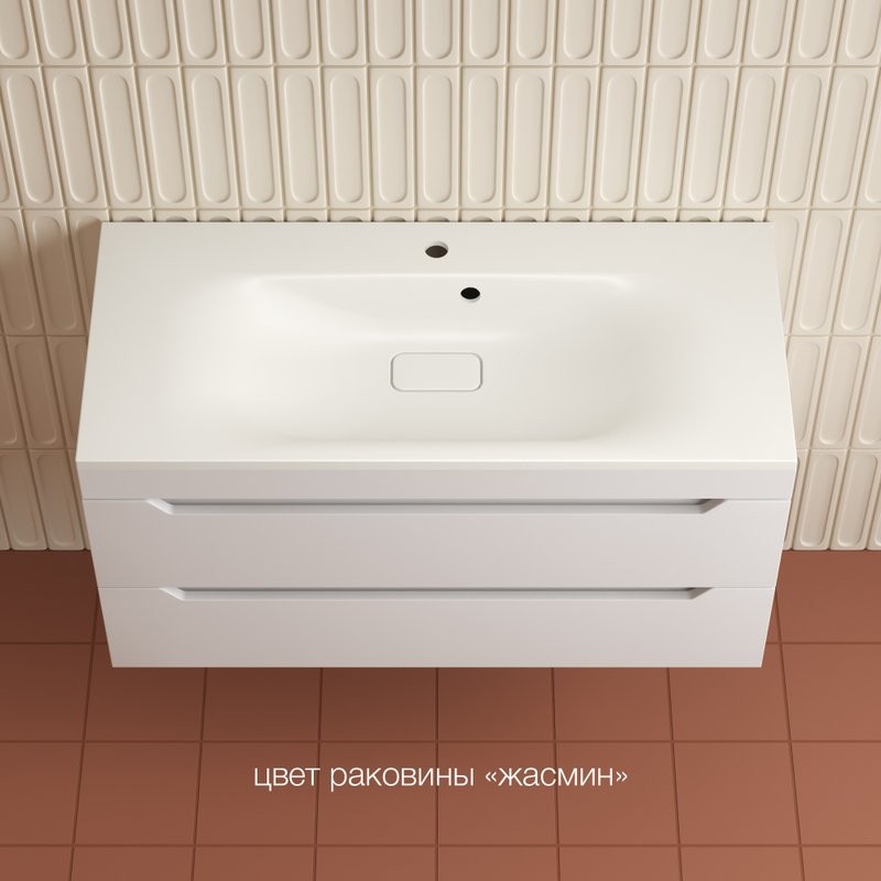 Тумба под раковину без столешницы Style Line Остин 100 подвесная, белая эмаль plus