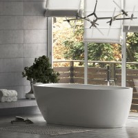 Акриловая ванна Sancos Single FB07 180x85 см, отдельностоящая, белая, овальная, с каркасом, со сливом-переливом
