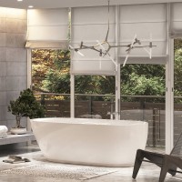 Акриловая ванна Sancos Single FB07 180x85 см, отдельностоящая, белая, овальная, с каркасом, со сливом-переливом