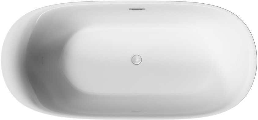 Акриловая ванна Sancos Single FB07 180x85 см, отдельностоящая, белая, овальная, с каркасом, со сливом-переливом