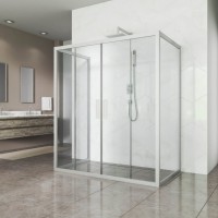 Душевой уголок Kubele DE019 R4U-CLN-MT 140х80 см, профиль матовый хром