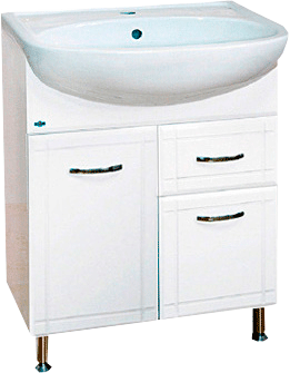 Тумба под раковину Misty Уют 60 с 1 ящиком белая