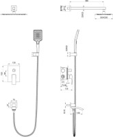 Душевой комплект Wonzon & Woghand WW-88939009A-BG С ВНУТРЕННЕЙ ЧАСТЬЮ, брашированное золото