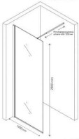 Душевая перегородка Berges Sky Black 064010 100x200, профиль черный
