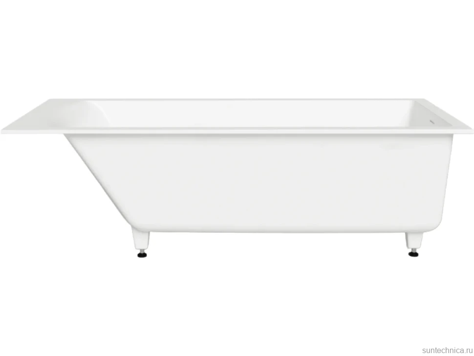 Ванна из искусственного камня Salini Cascata Kit S-Sense 180x80 см, встраиваемая, матовая белая, на ножках, со сливом-переливом, с донным клапаном