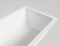 Ванна из искусственного камня Salini Cascata Kit S-Sense 180x80 см, встраиваемая, матовая белая, на ножках, со сливом-переливом, с донным клапаном