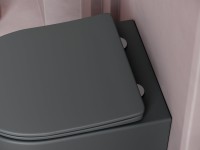 Комплект Унитаз подвесной Ceramicanova Balearica Rimless CN6000MDH темный антрацит матовый + Инсталляция STWORKI + Кнопка 230823 хром матовый