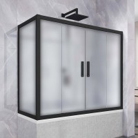 Шторка на ванну Kubele DE019 PR4-MAT-BLMT 180х80 см, профиль матовый черный