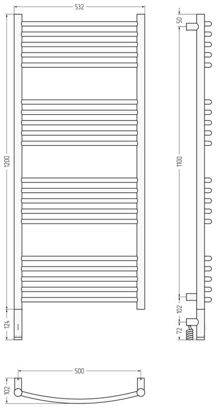 Полотенцесушитель электрический Сунержа Богема 3.1 03-6002-1250 130x55 см, подключение слева, золото, лесенка
