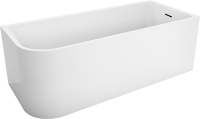 Акриловая ванна BelBagno BB712-1500-730-R 150x75 см, правая, пристенная, белая, асимметричная, на ножках, со сливом-переливом, с донным клапаном