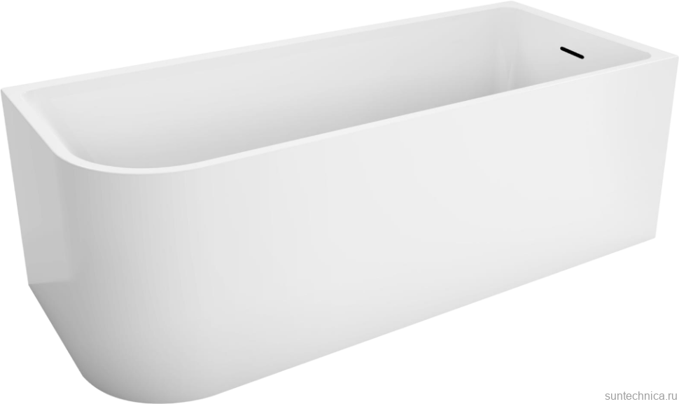 Акриловая ванна BelBagno BB712-1500-730-R 150x75 см, правая, пристенная, белая, асимметричная, на ножках, со сливом-переливом, с донным клапаном