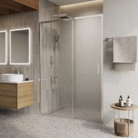 Душевая дверь в нишу BelBagno Luce BF-1-140-C-Cr профиль хром, стекло прозрачное