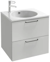 Тумба с раковиной Jacob Delafon Odeon Rive Gauche 60 белая, 2 ящика, ручки черные