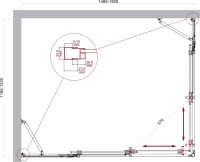 Душевой уголок BelBagno Luce AH-22-150/120-C-Cr профиль хром, стекло прозрачное
