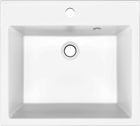 Тумба с раковиной Mixline Этьен 50 глянцевая белая, раковина Roma 50