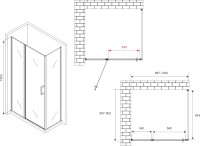 Душевой уголок Abber Sonnenstrand AG04100BS-S90B 90x100, профиль черный, стекло прозрачное