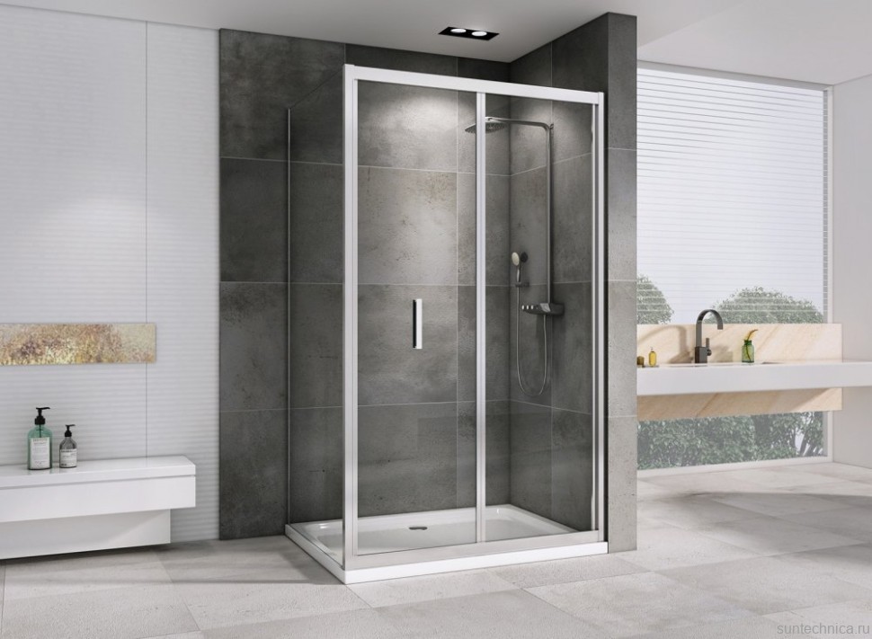 Душевой уголок Abber Sonnenstrand AG07100-S80 80x100, профиль хром, стекло прозрачное