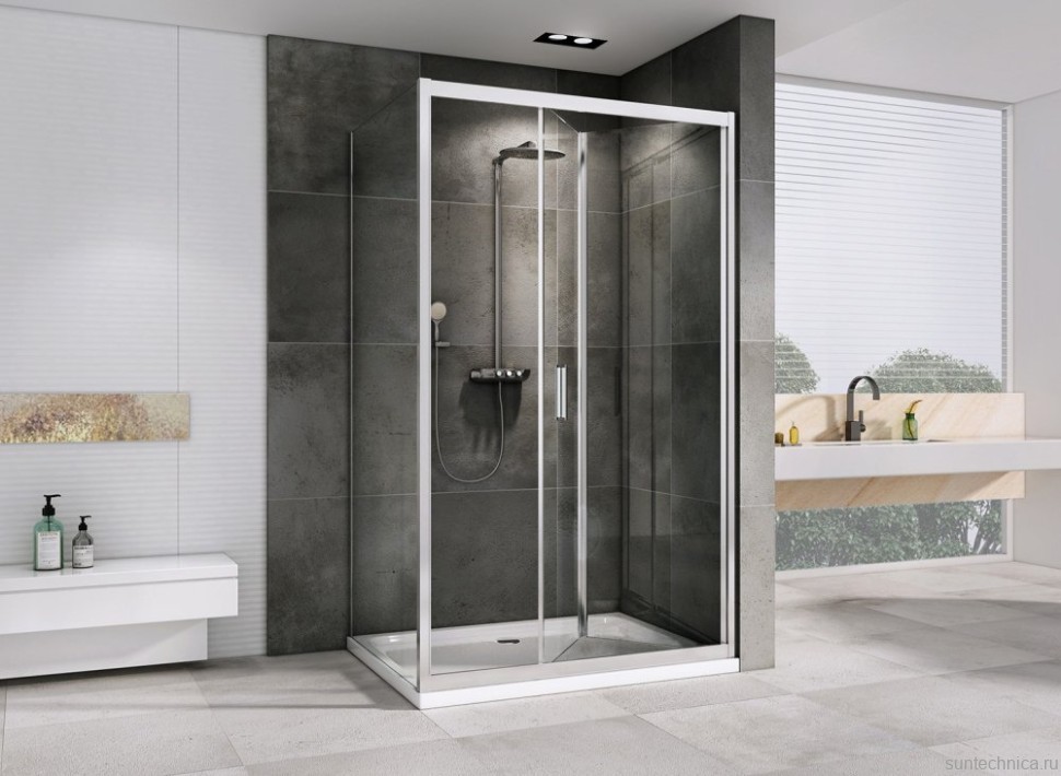 Душевой уголок Abber Sonnenstrand AG07100-S80 80x100, профиль хром, стекло прозрачное