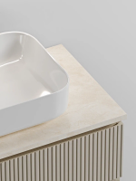 Тумба с раковиной Sancos Snob T 80 см, beige soft, столешница бежевая, раковина CN6011