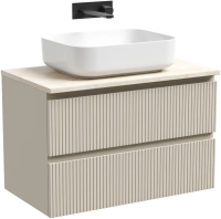 Тумба с раковиной Sancos Snob T 80 см, beige soft, столешница бежевая, раковина CN6011