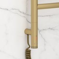 Полотенцесушитель электрический Сунержа Галант 3.1 022-6000-8050 90x55 см, подключение слева, матовое золото, лесенка