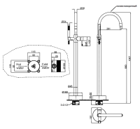 Напольный смеситель для ванны с душем Boheme Uno 469-CB copper brushed Напольный смеситель для ванны с душем Boheme Uno 469-CB copper brushed