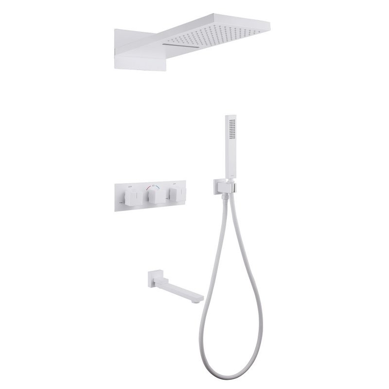 Душевой комплект Abber Daheim AF8253W С ВНУТРЕННЕЙ ЧАСТЬЮ, матовый белый