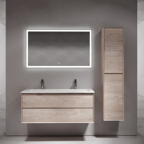 Мебель для ванной комнаты Sancos Marmi 2.0 120 на двоих, дуб галифакс натуральный