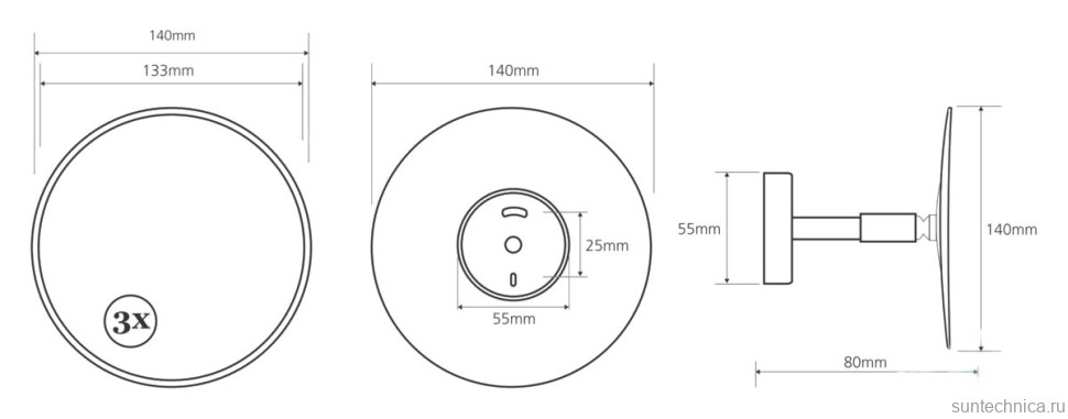 Косметическое зеркало Bemeta 112101121 без подсветки, поворотное, хром
