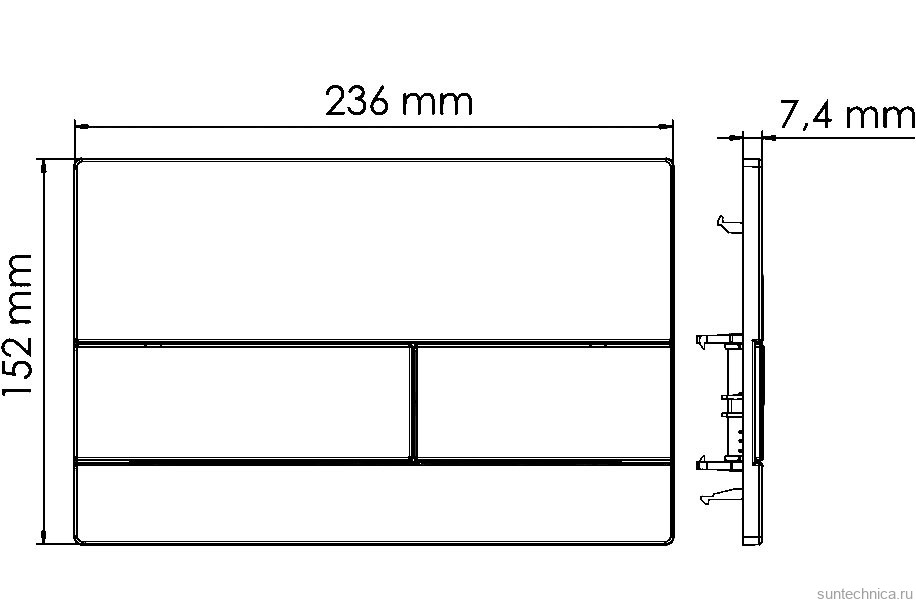 Кнопка смыва для унитаза Wasserkraft RG04 АБС-пластик, цвет розовое золото