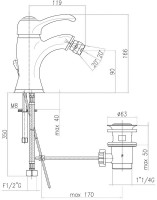 Смеситель для биде Webert Aurora AU840102060 медь