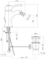 Смеситель для биде Webert Aurora AU840102060 медь Смеситель для биде Webert Aurora AU840102060 медь