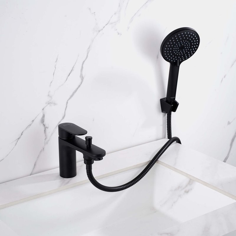 Смеситель на борт ванны AQUATEK Ника AQ1844MB черный матовый