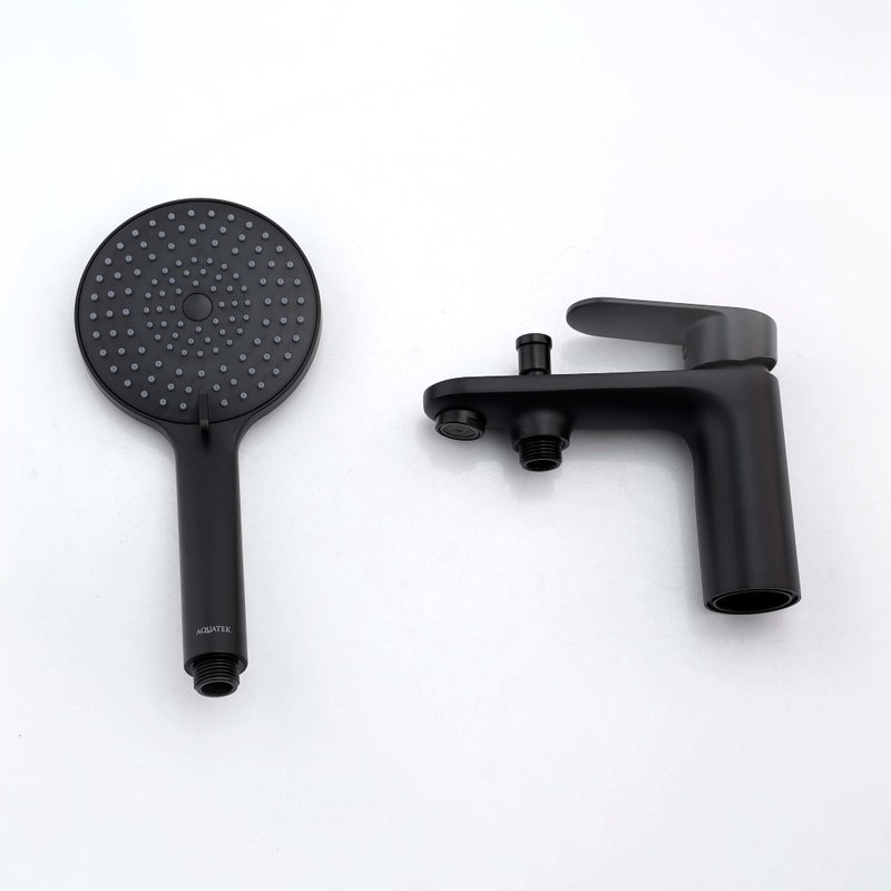 Смеситель на борт ванны AQUATEK Ника AQ1844MB черный матовый