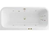Акриловая ванна Excellent Arana Line 180x85 см, встраиваемая, с гидромассажем, белая, с каркасом, со сливом-переливом, фурнитура бронза