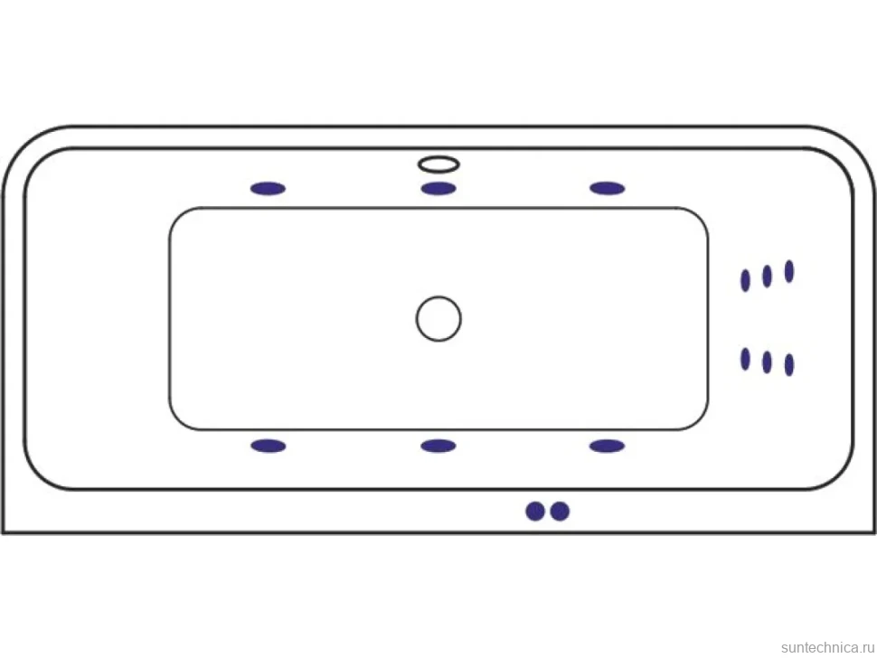 Акриловая ванна Excellent Arana Line 180x85 см, встраиваемая, с гидромассажем, белая, с каркасом, со сливом-переливом, фурнитура бронза