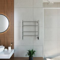 Полотенцесушитель электрический Grota Costa 530х600 NM EL 60x55 см, подключение справа, слева, скрытое подключение справа, матовый хром, лесенка