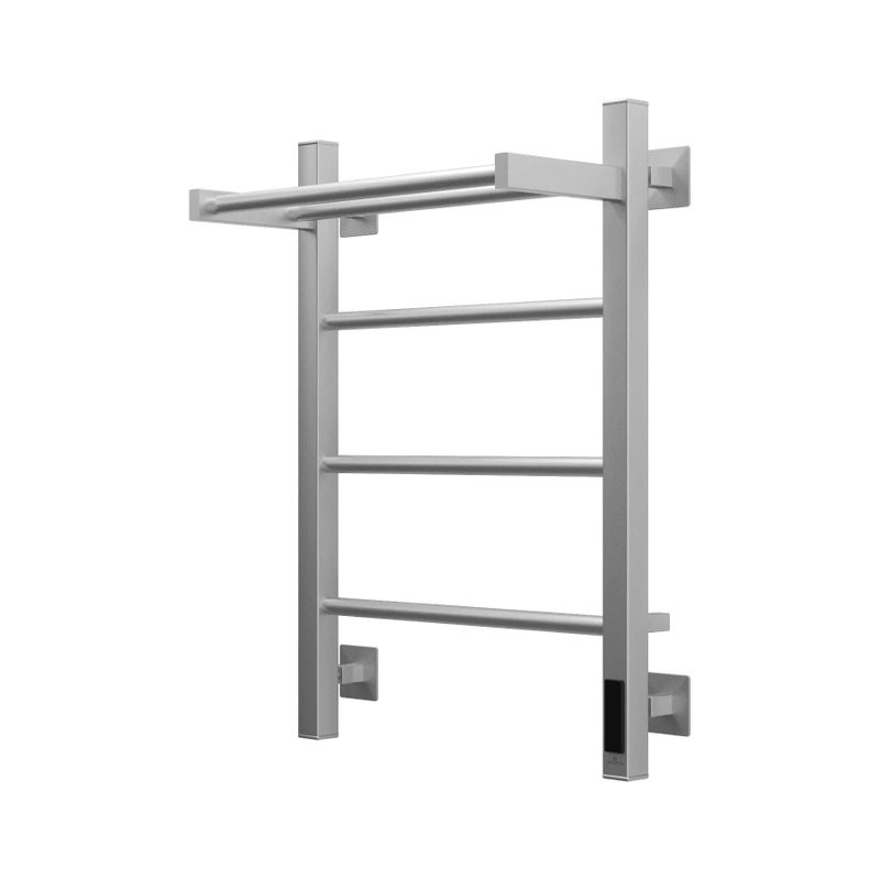 Полотенцесушитель электрический Grota App 430х600 NM EL 60x45 см, подключение справа, слева, скрытое подключение справа, матовый хром, лесенка, с полкой