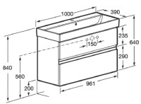 Тумба под раковину без столешницы Roca Oleta 100 белый глянец Тумба под раковину без столешницы Roca Oleta 100 белый глянец