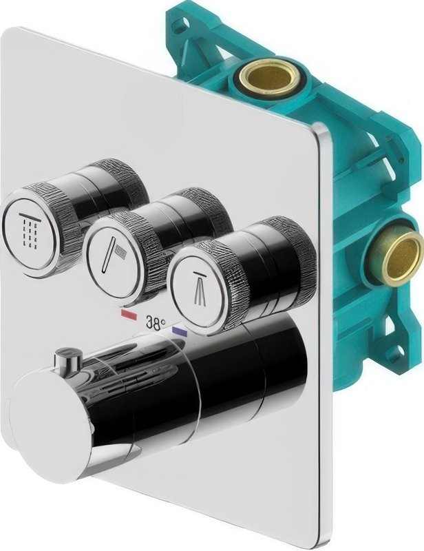 Термостатический смеситель встраиваемый Plumberia Selection PSBOX KITPSB2903CR С ВНУТРЕННЕЙ ЧАСТЬЮ, хром