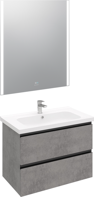 Мебель для ванной комнаты Laparet Electra 80 подвесная, хромикс серебро